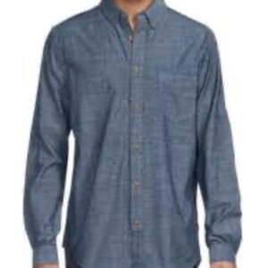Original Ben Sherman Long Sleeve Button Down Chambray Blue Shirt Size Small
